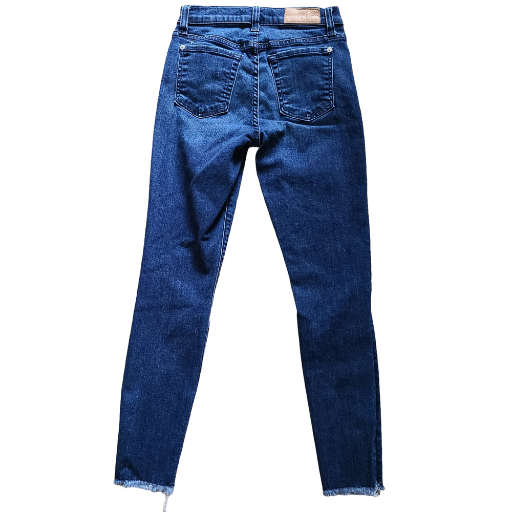 7 FOR ALL MANKIND Luxe Vintage The Ankle Skinny Raw Hem Jeans Indigo Women's 24‎ - Picture 3 of 14